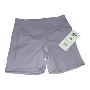 RBX Active Womens Lavender Purple High Waisted Biker Shorts Side Pockets XS NEW